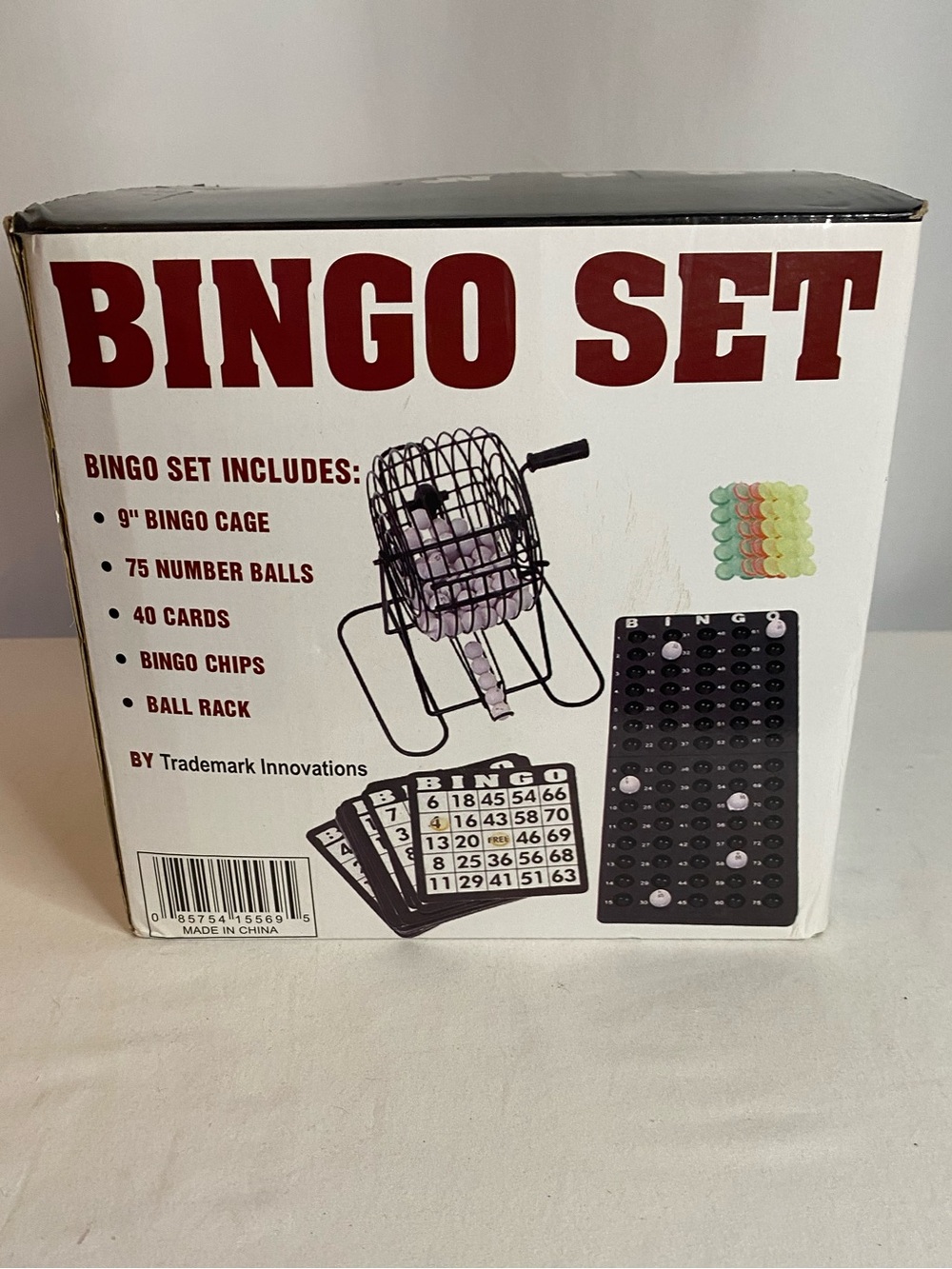 Bingo Set with Cage, Balls & Cards, New